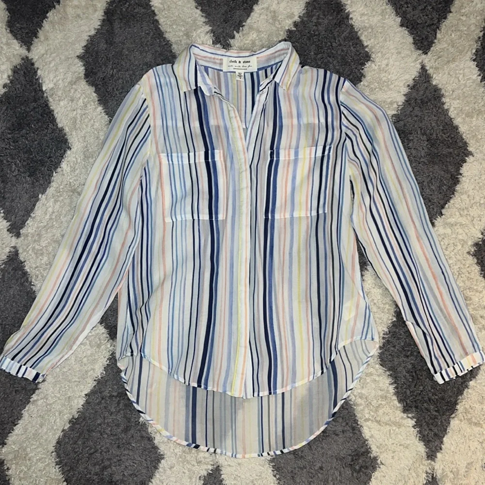 Cloth & Stone striped button down size small - Picture 5 of 11